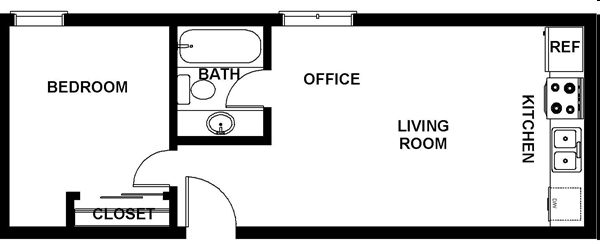 1BR/1BA - Bristol Apartments