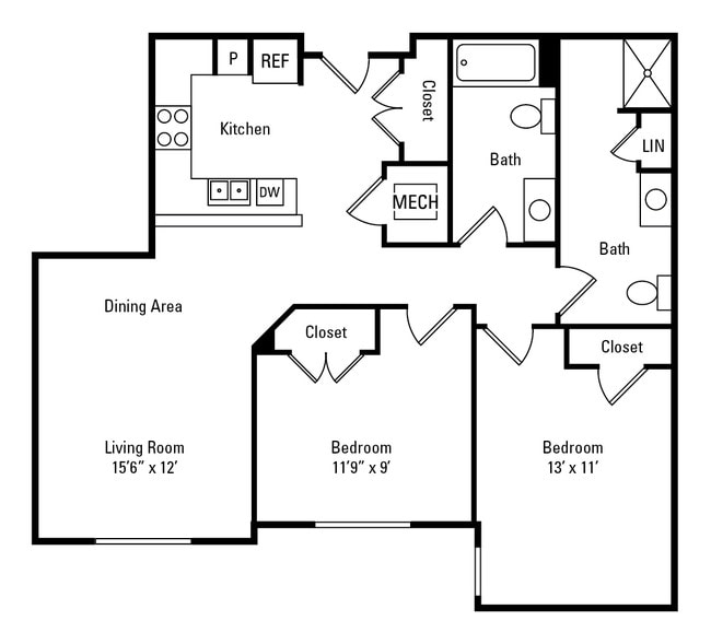 Floorplan - The Marquis at the Woods Apartment Homes