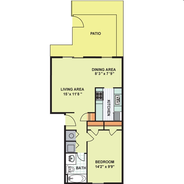 1BR/1BA - Carlyle Court