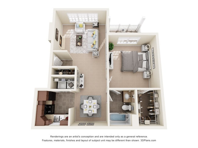 1 Bed | 1 Bath - 820 sq ft - Waterford Village Apartments