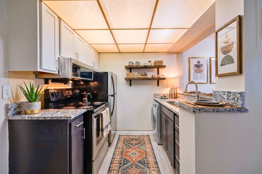 Renovated Kitchen in One Bedroom at Selwyn Flats in Southpark Charlotte, NC - Selwyn Flats