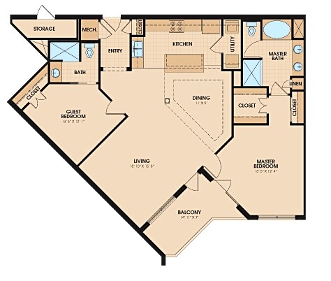 2BR/2BA - River Dance Condo