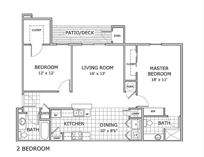 Battlefield Park Phase 2 Two Bedroom - Battlefield Park Apartments