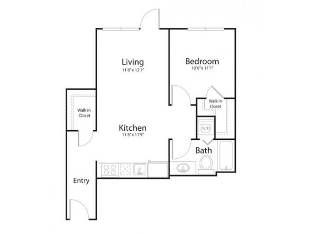 Floor plan 1r1 - Waterline