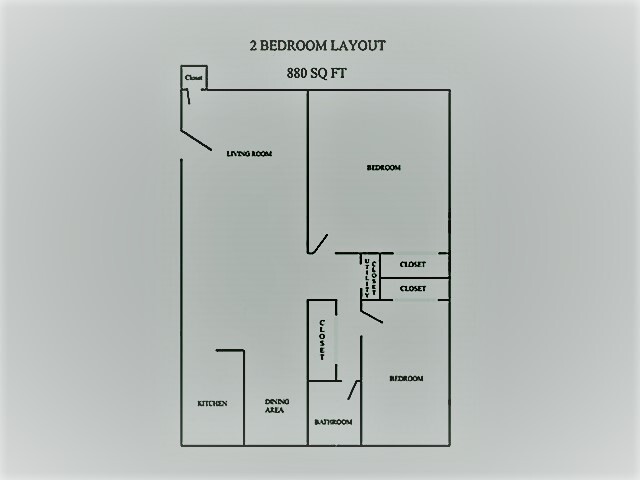 Two Bedroom Floorplan - Northside Pines Apartments