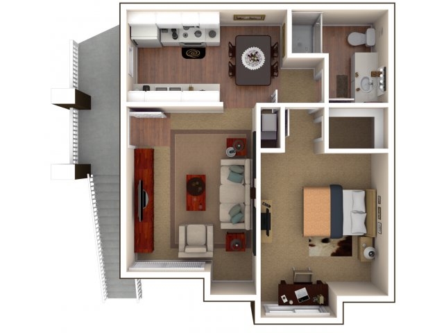 1BR/1BA - Bulldog Village Apartments