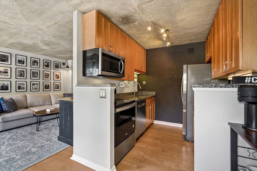 Galley Kitchen with marble countertops - 1816 New Hampshire Ave NW
