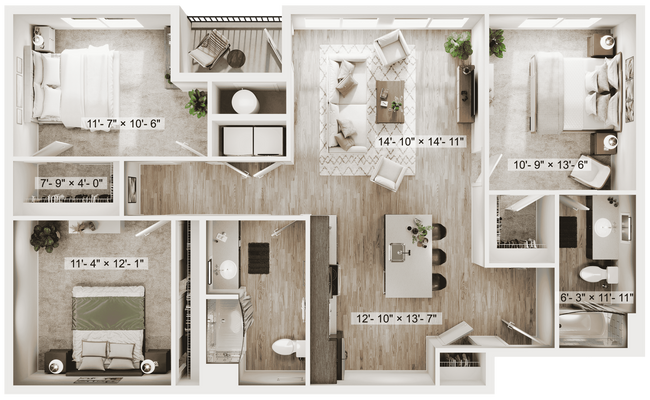 3BR/2BA - C2 - Claro at High Point