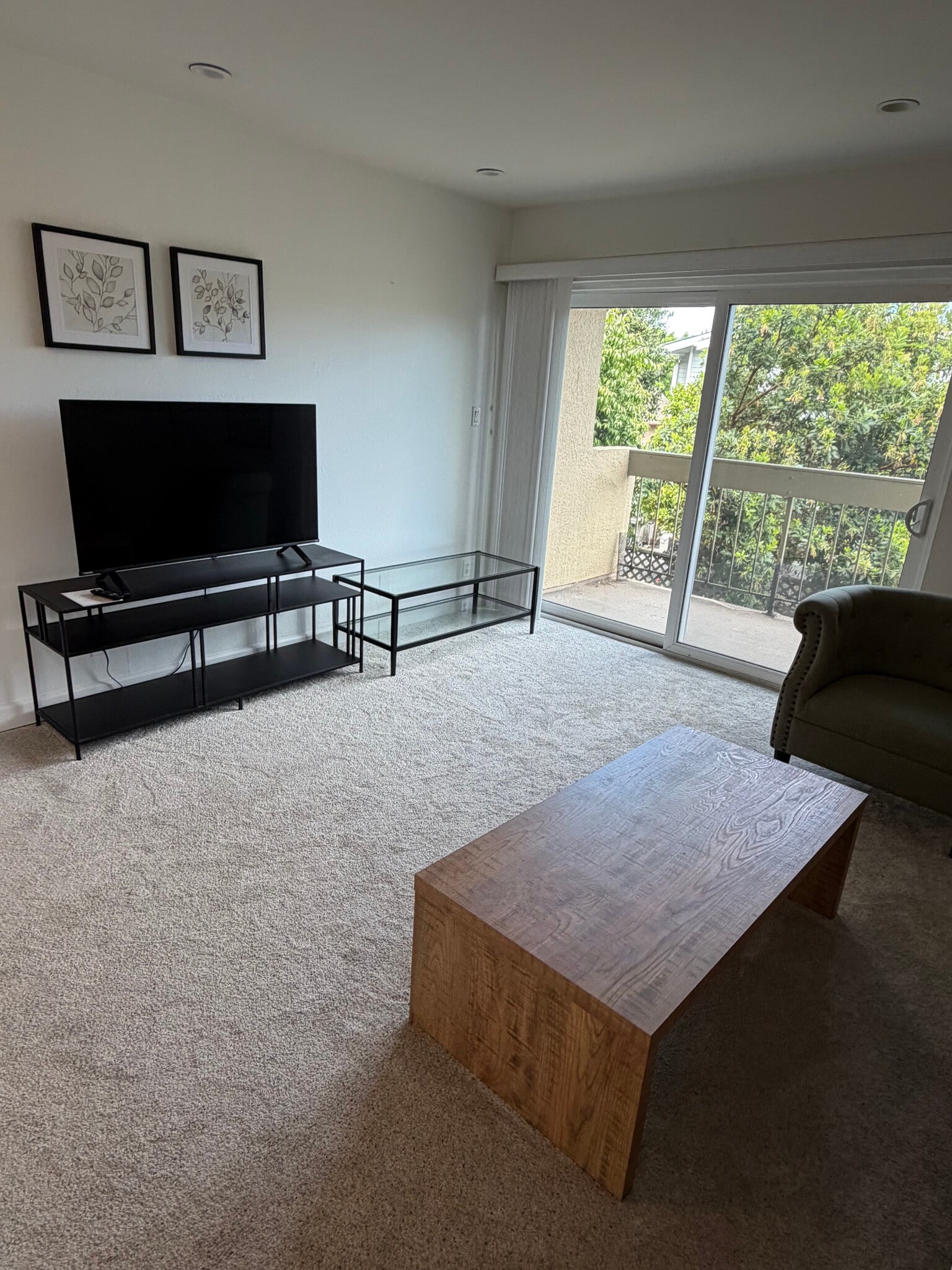 Living Room + Private Balcony - 828 N El Camino Real