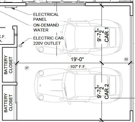 Full two car garage with EV charger and attic space for storage. - 4638 Del Monte Ave
