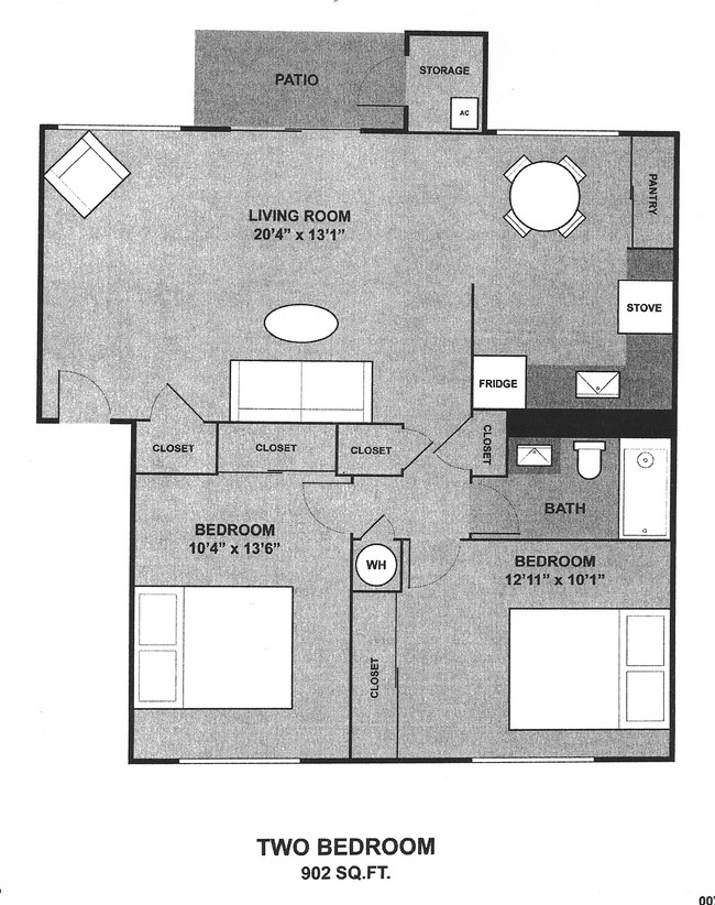 2BR/1BA - Kingston Green Apartments