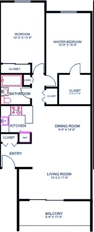 2BR/1BA - Presidential Estates
