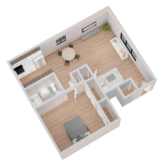 1BR Angle 1 - Clinton Village Apartments