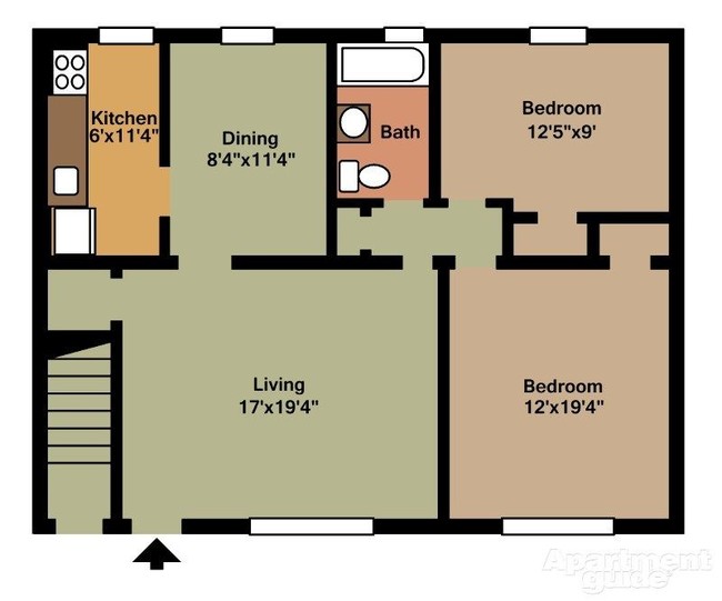 2 Bedroom / 1 Bath / 756 Sq.Ft. - Hammel Gardens