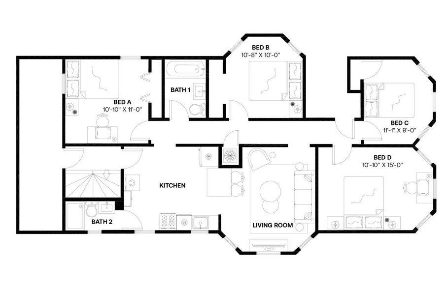 Building Photo - Private bedroom in 4 bed/2 bath Home