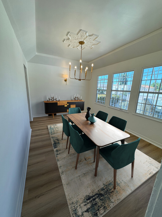 dining room virtually staged - 1335 S Redondo Blvd