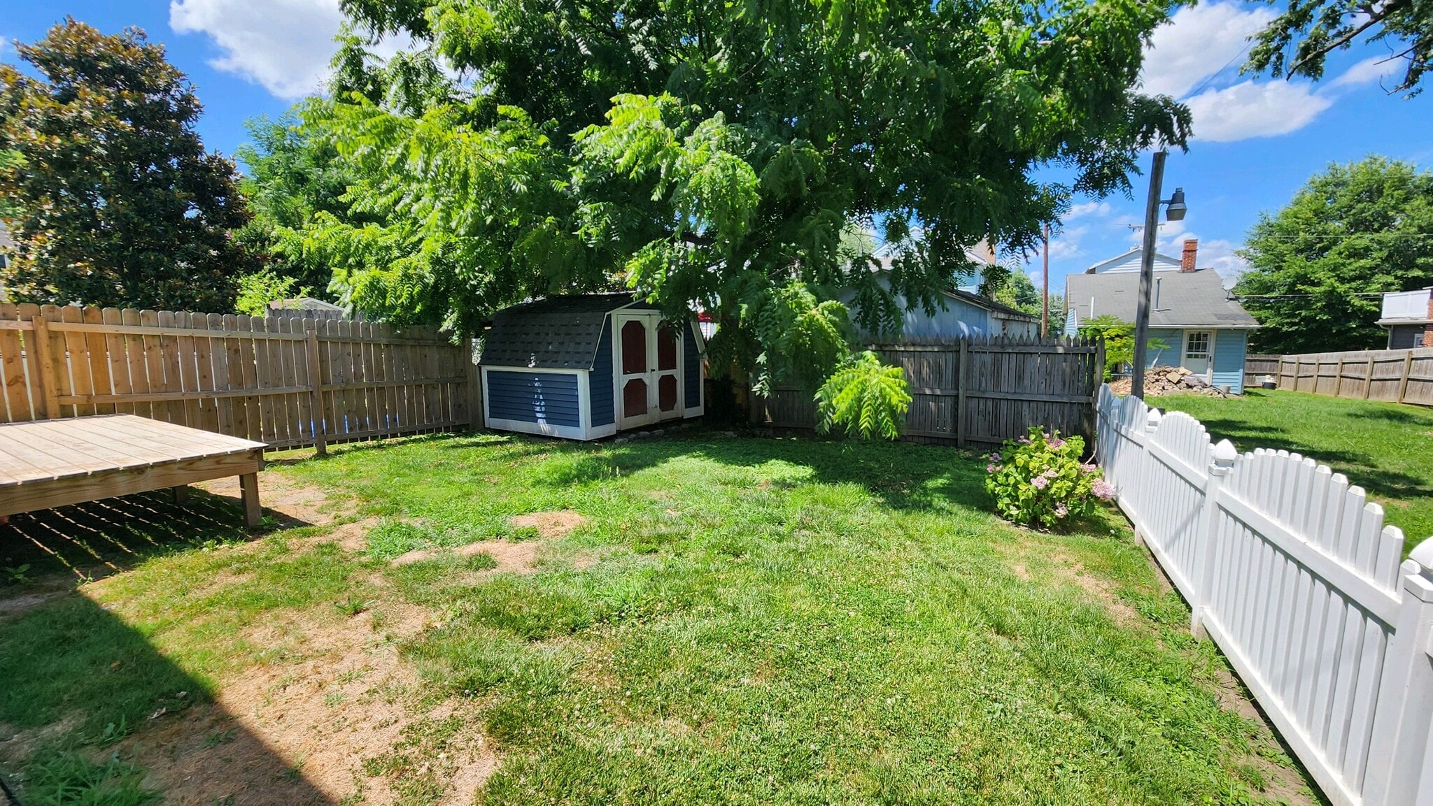 Back Yard with shed - 611 Hoppers Ln