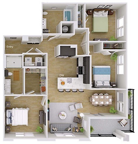Floorplan - Foster on the Park Apartments