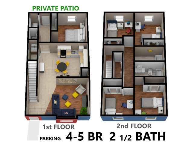 *bedding & furniture not included - UNIVERSITY TOWNHOMES in KENT