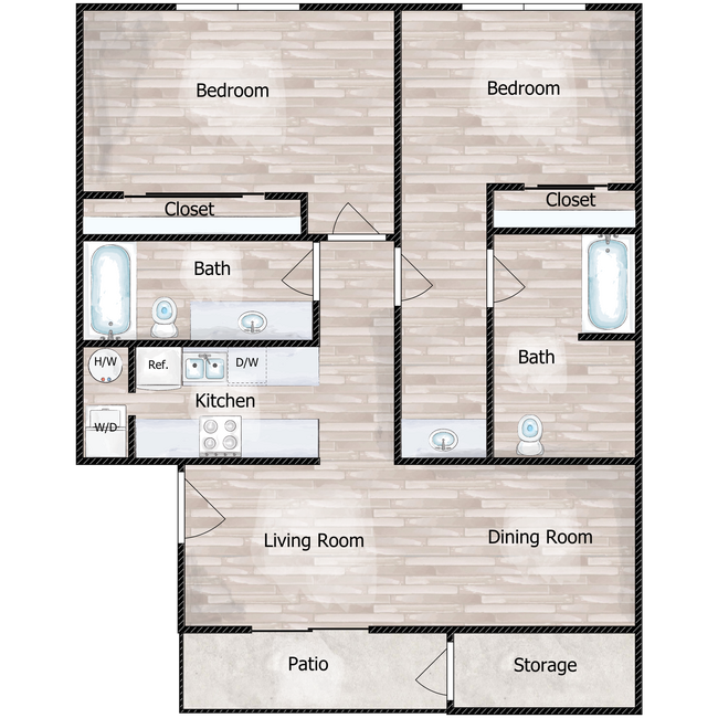 Floorplan - Two Two Cactus Apartments