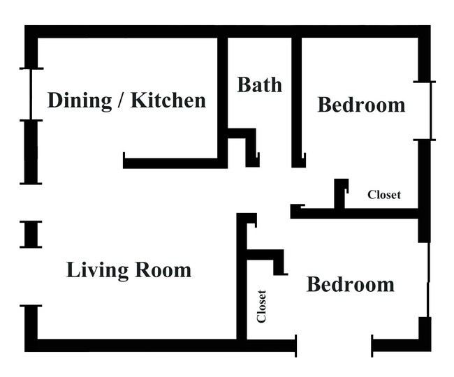 Two Bedroom - Division Falls Apartments