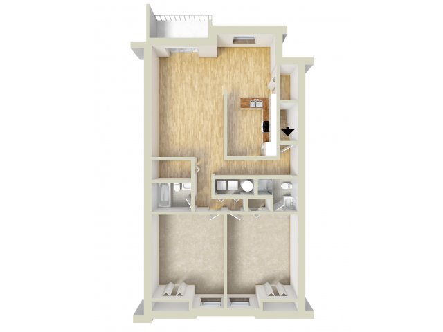 Two bedroom floor plan - Whiteland West Apartments