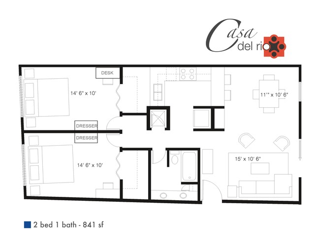 Floorplan - Casa Del Rio Apartments