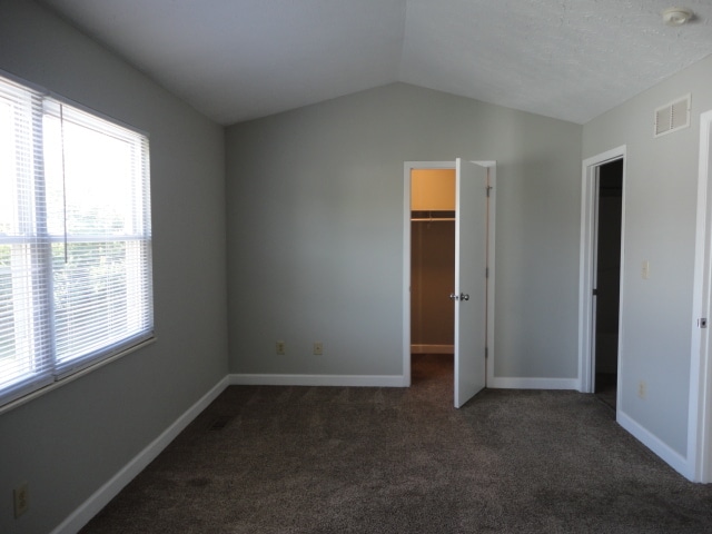 Master bedroom with vaulted ceiling, double windows, walk in closet and adjoining full bath - 7960 Bobtail Ct
