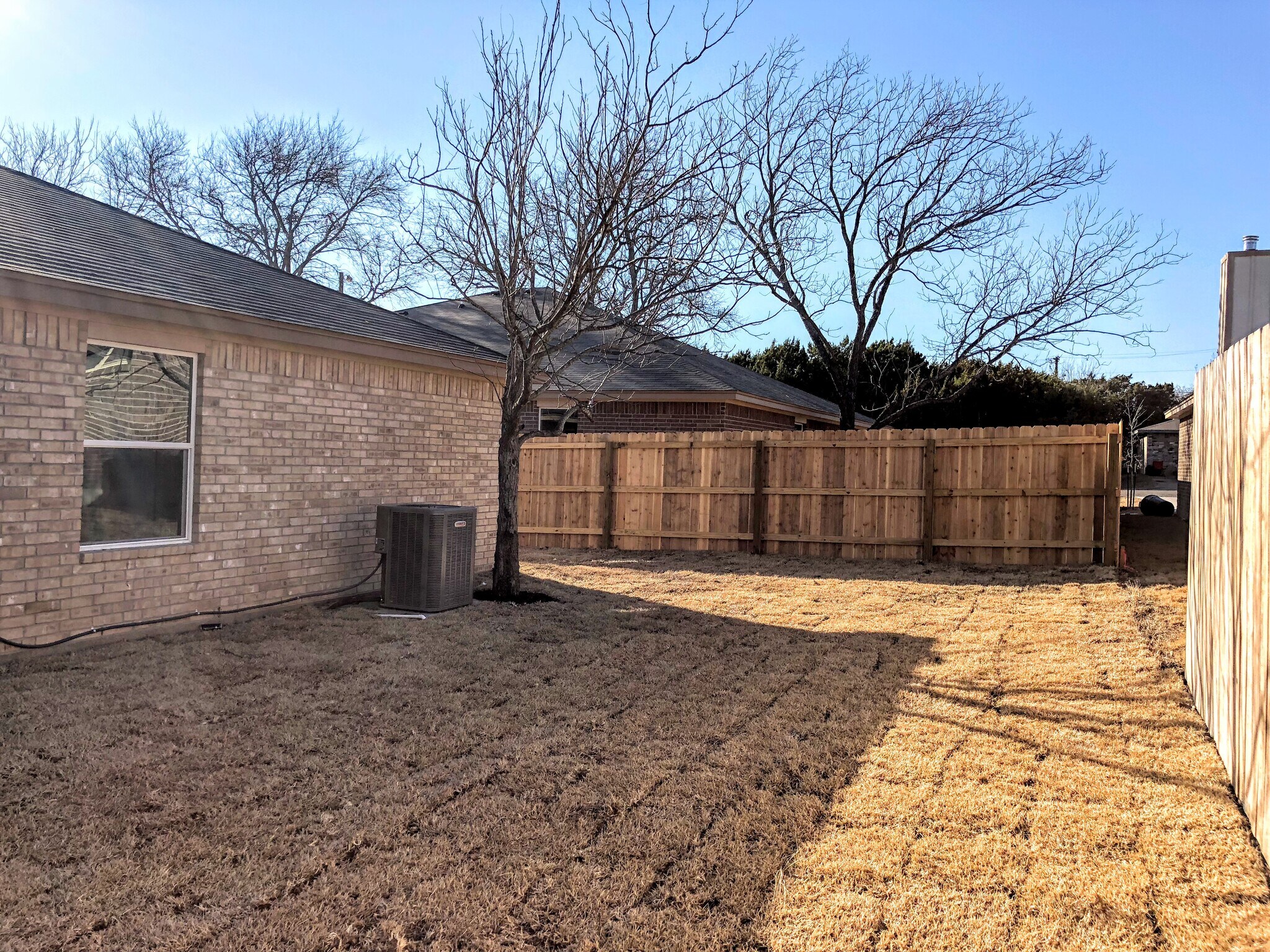 Private fenced in Backyard - 128 E Ball Rd