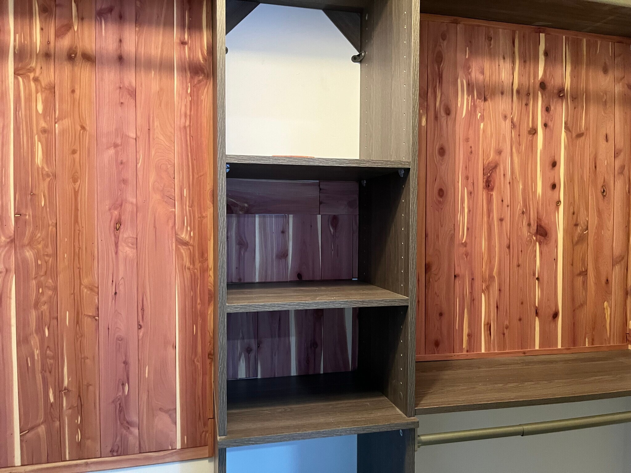 Bedroom Closet with partial Cedar Wood Wall - 2300 Pacheco St