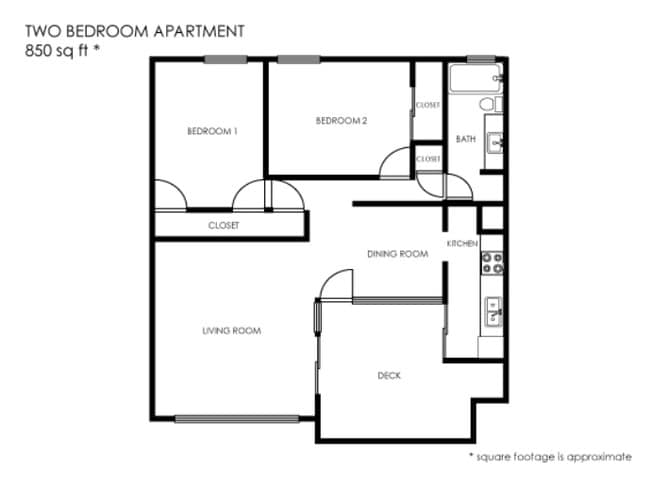 2BR/ 850SF - Franciscan Manor