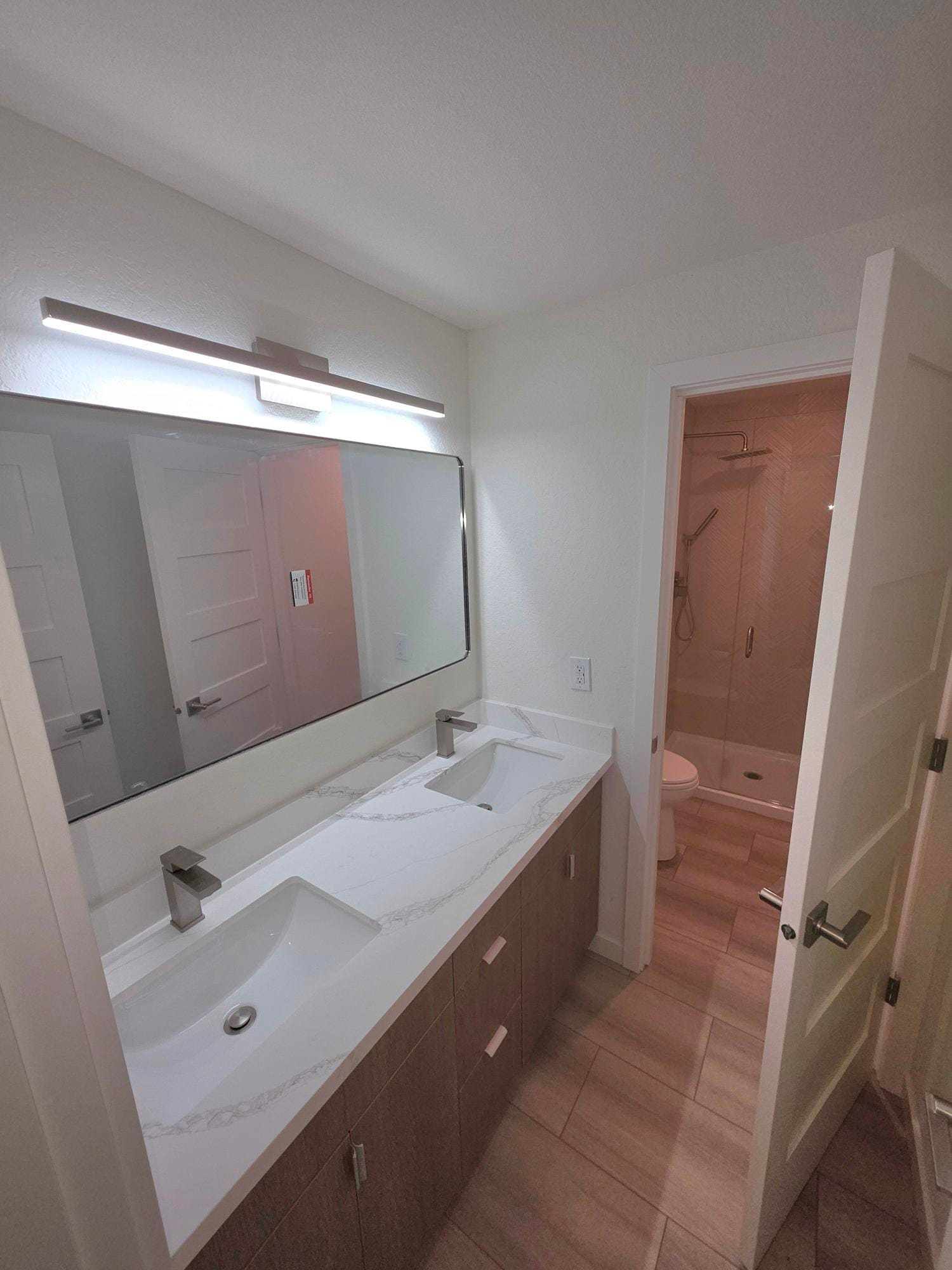 Ensuite Primary Bath - double vanity - 4100 Lake Washington Blvd N