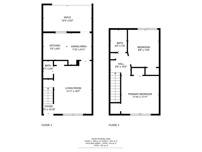 2 x 1.5 Floor Plan - Fairmeadow Townhomes