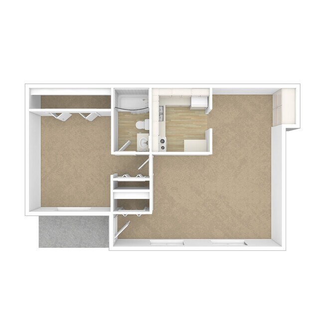 CalaisChateauDeVilleApts_5303RueDeville_II-11786594_3DU_1x1-Calais1Ba-1Stfloorfront - Chateau De Ville