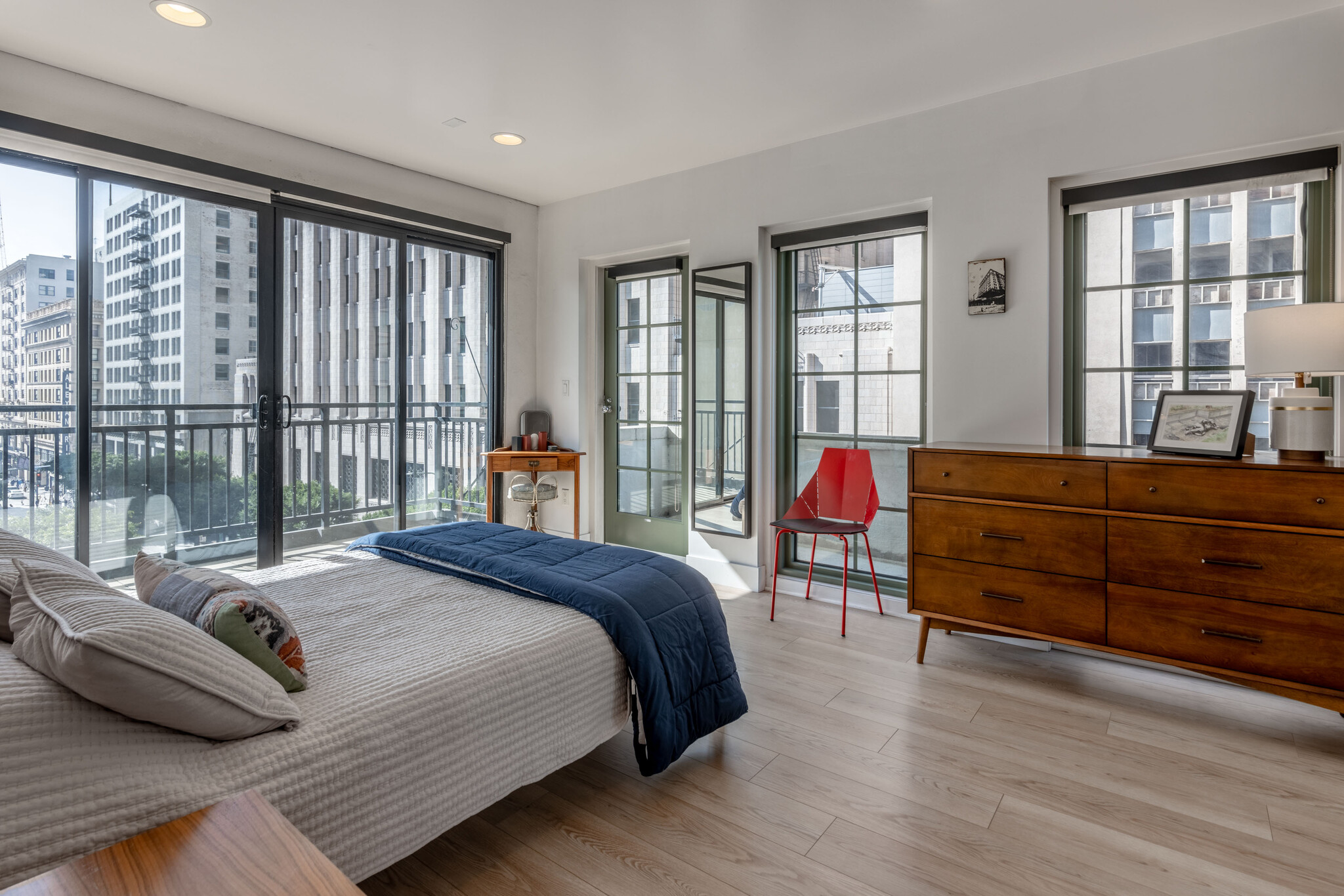 Primary Bedroom with 2 Balconies - 416 S Spring St