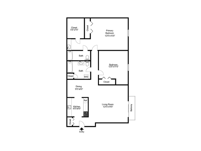 Two Bedrooom - Hillcrest Apartments