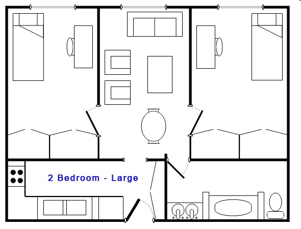 2BR/1BA - Harrison Apartments