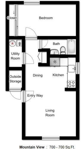 Two Bedroom B - Mountain View