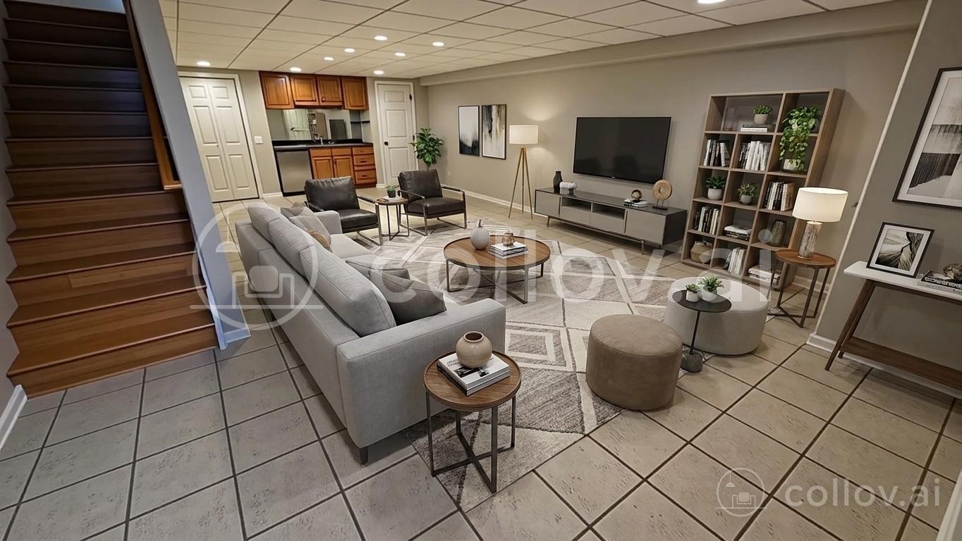 Finished basement virtually staged - 2807 Stonewater Dr