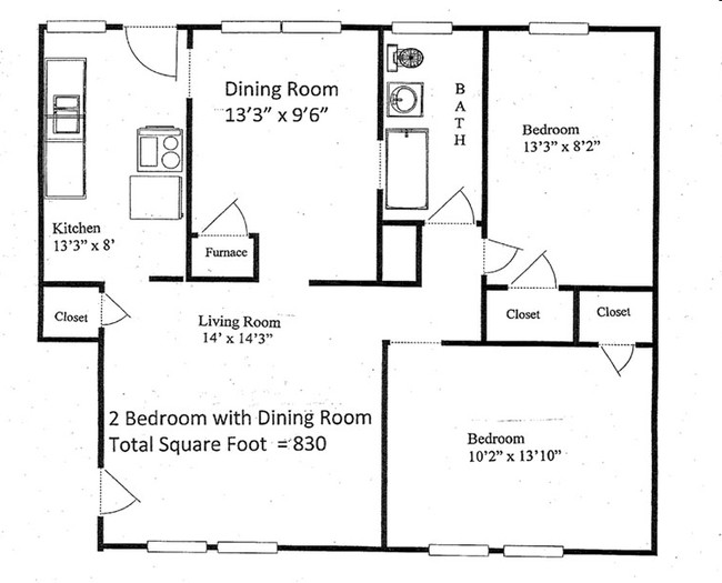 2BR/1BA - Landmark Square Apartments