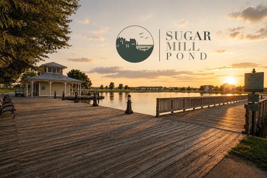 Golden Hour Sunset at the Sugar Mill Pond Dock - Townhomes at Sugar Mill Pond