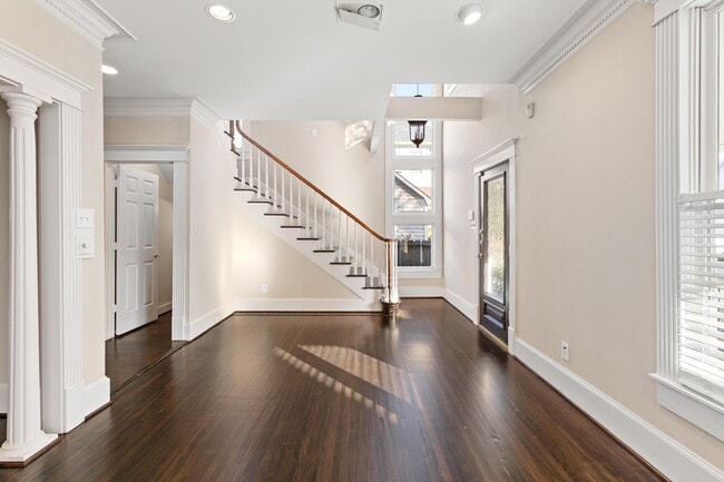 Stairs to second floor, storage room underneath - 515 W 17th St