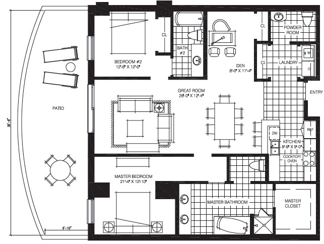 2BR/2.5BA - The Mark