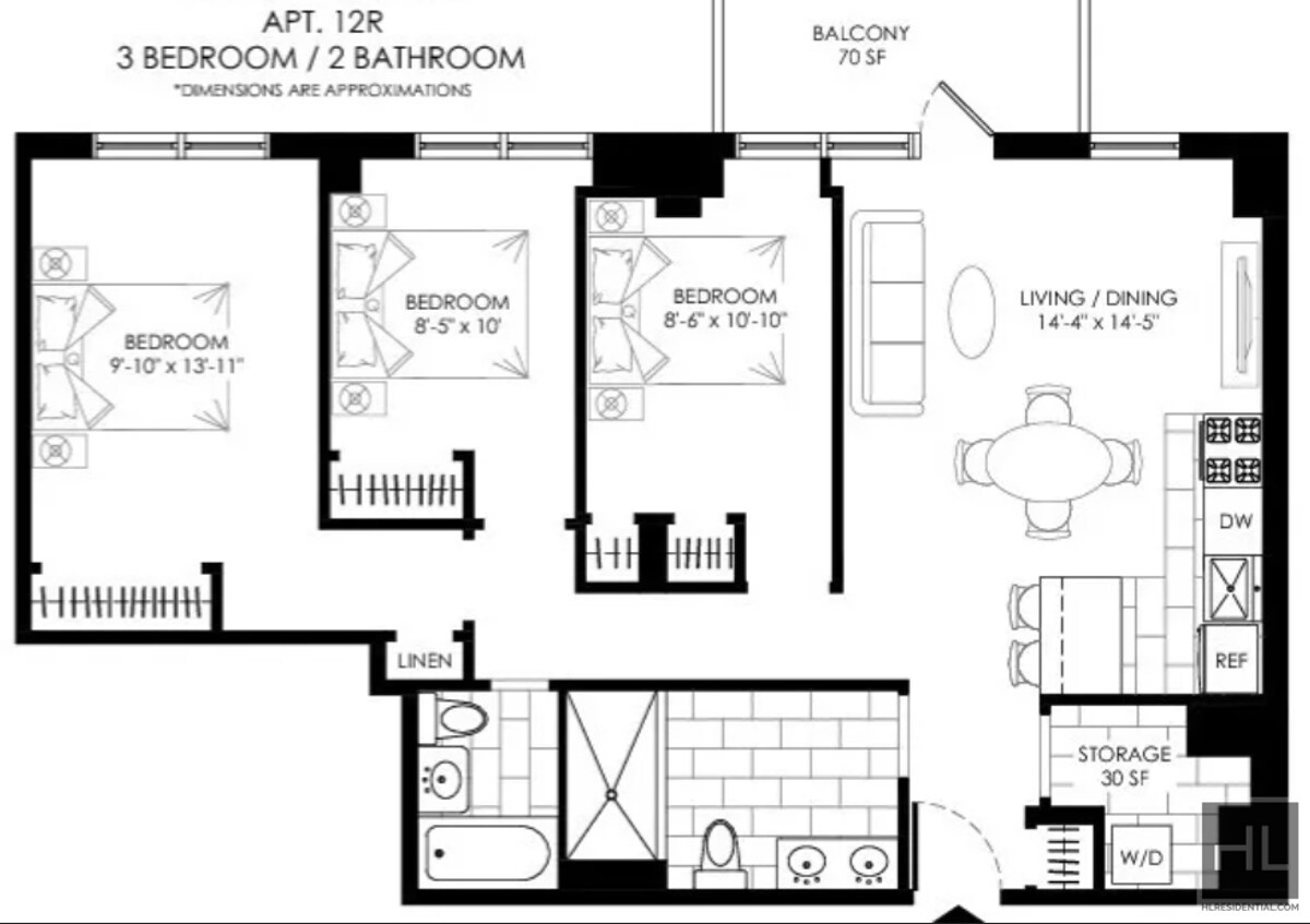 Building Photo - TRUE 3 Bed 2 bath with Balcony / Washer and dryer /Doorman
