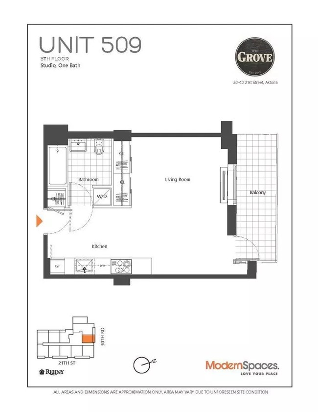Studio Floor Plan - The Grove