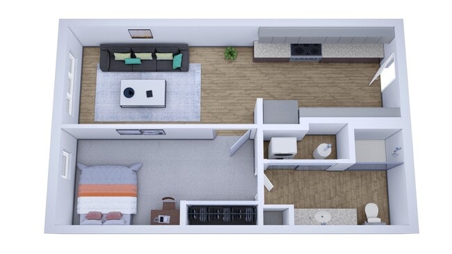 A1: 1BD | 1BA |460 SF - The Rowe