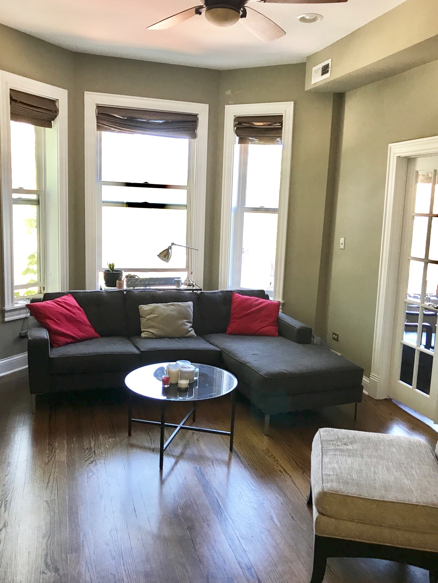 Living room with french doors to office - 2327 N. Geneva Ter