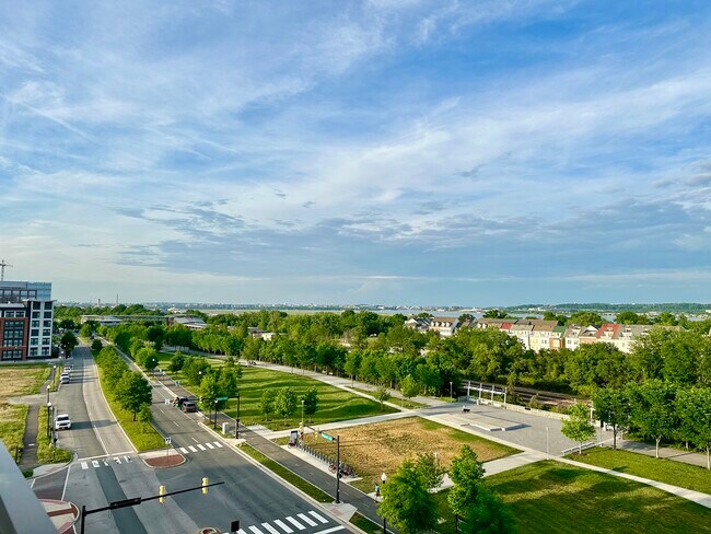 Rooftop view of DC, Potomac River, and DCA - 701 Swann Ave