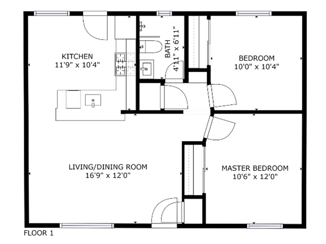 Floorplan - Two Bedroom Luxury Apartment Homes