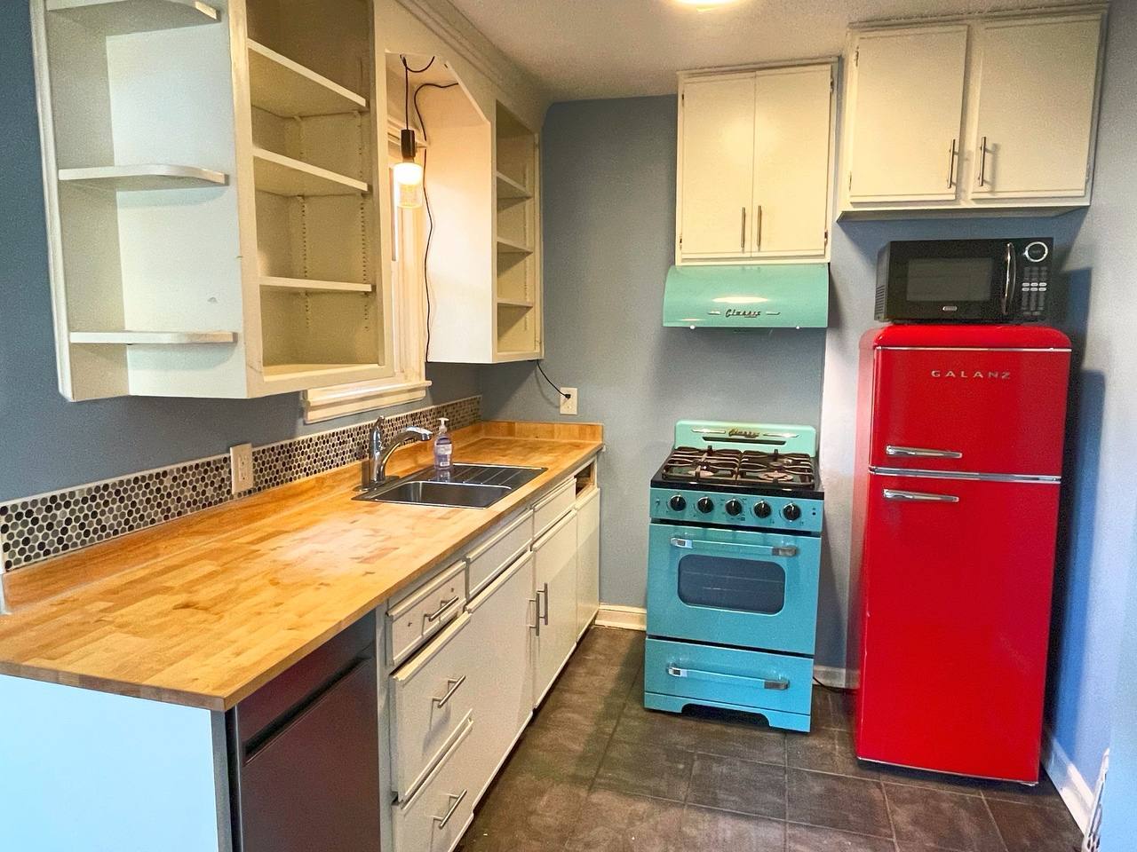 New butcher block countertops and drainboard sink - 4538 Colfax Ave N